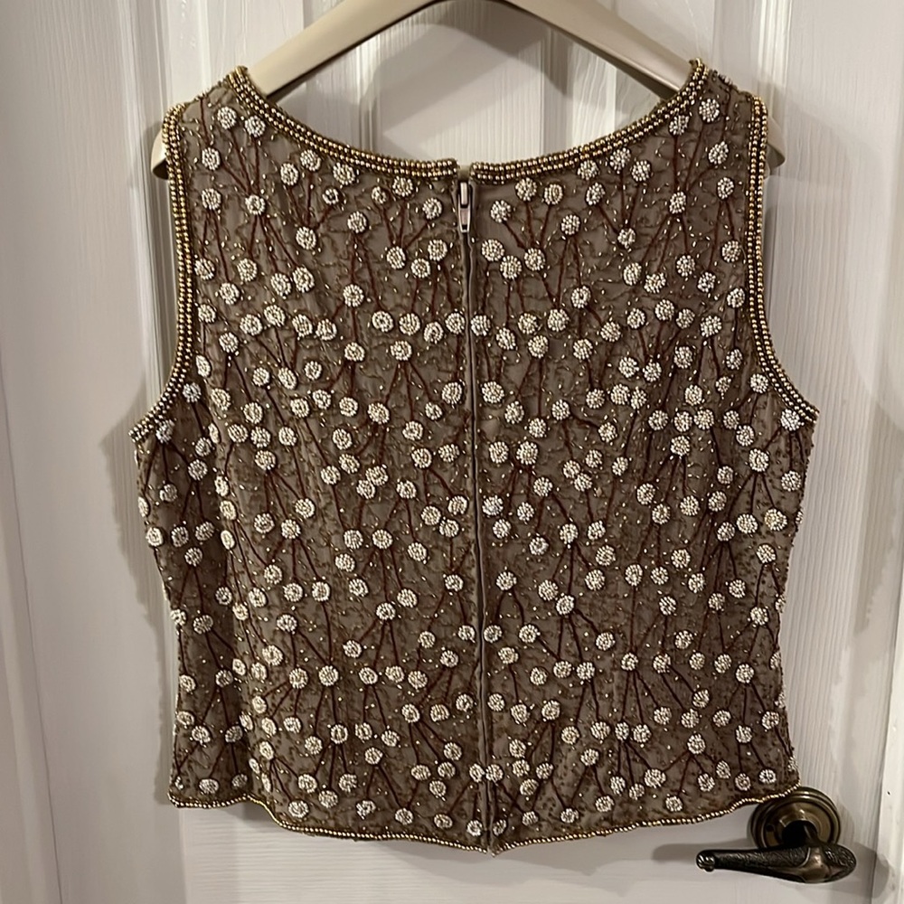 ADRIANNA PAPELL BEADED TOP SIZE 14 - Picture 3 of 5